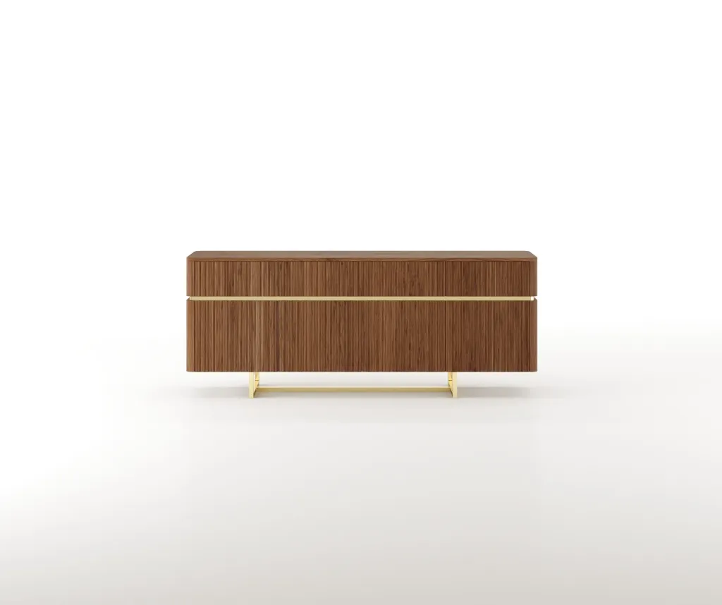 [AF.13.01] Aparador Contemporary (Nogueira, Inox Dourado)