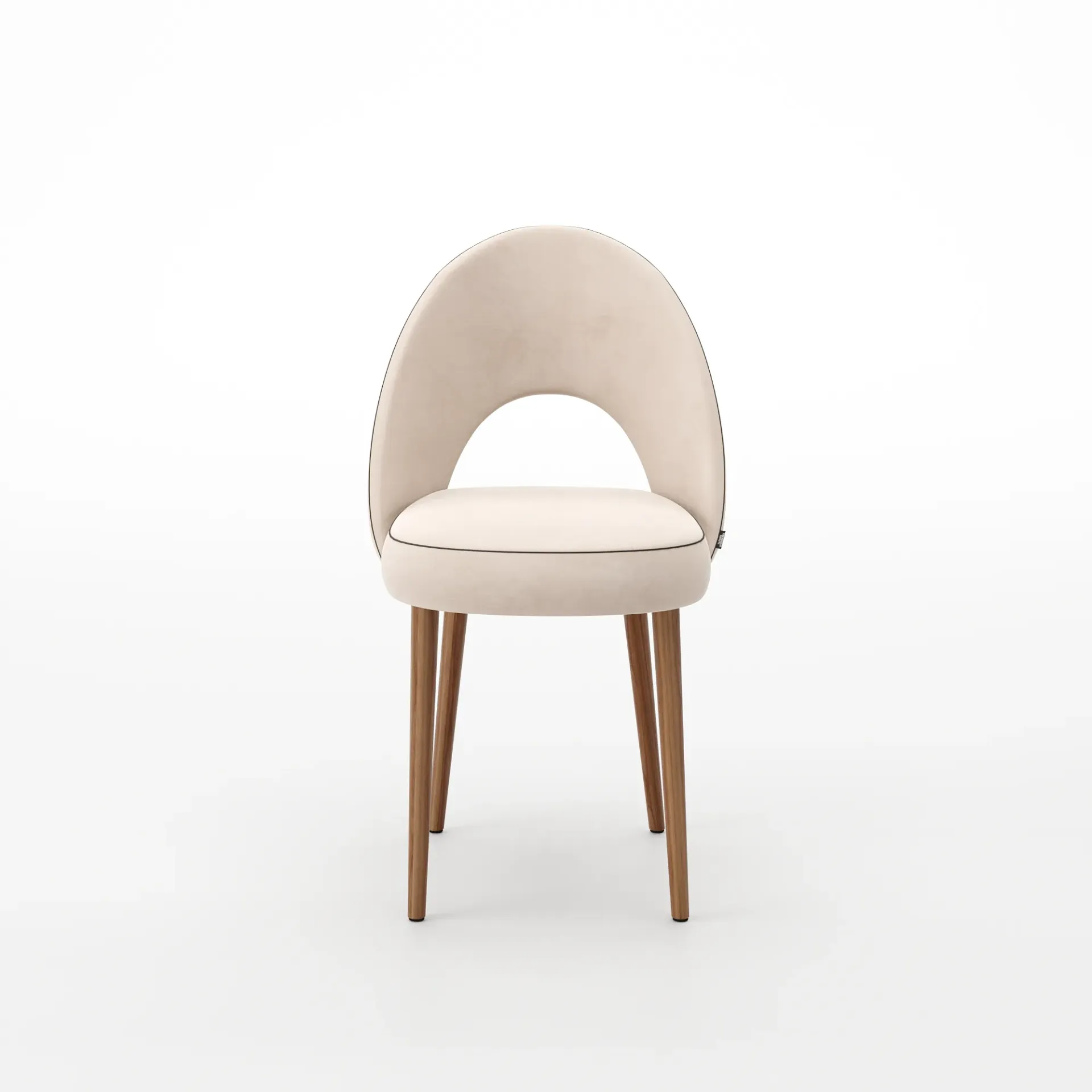 [AF.13.04] Cadeira Onda (Velvet Ivory, Matte Walnut, No, thanks)