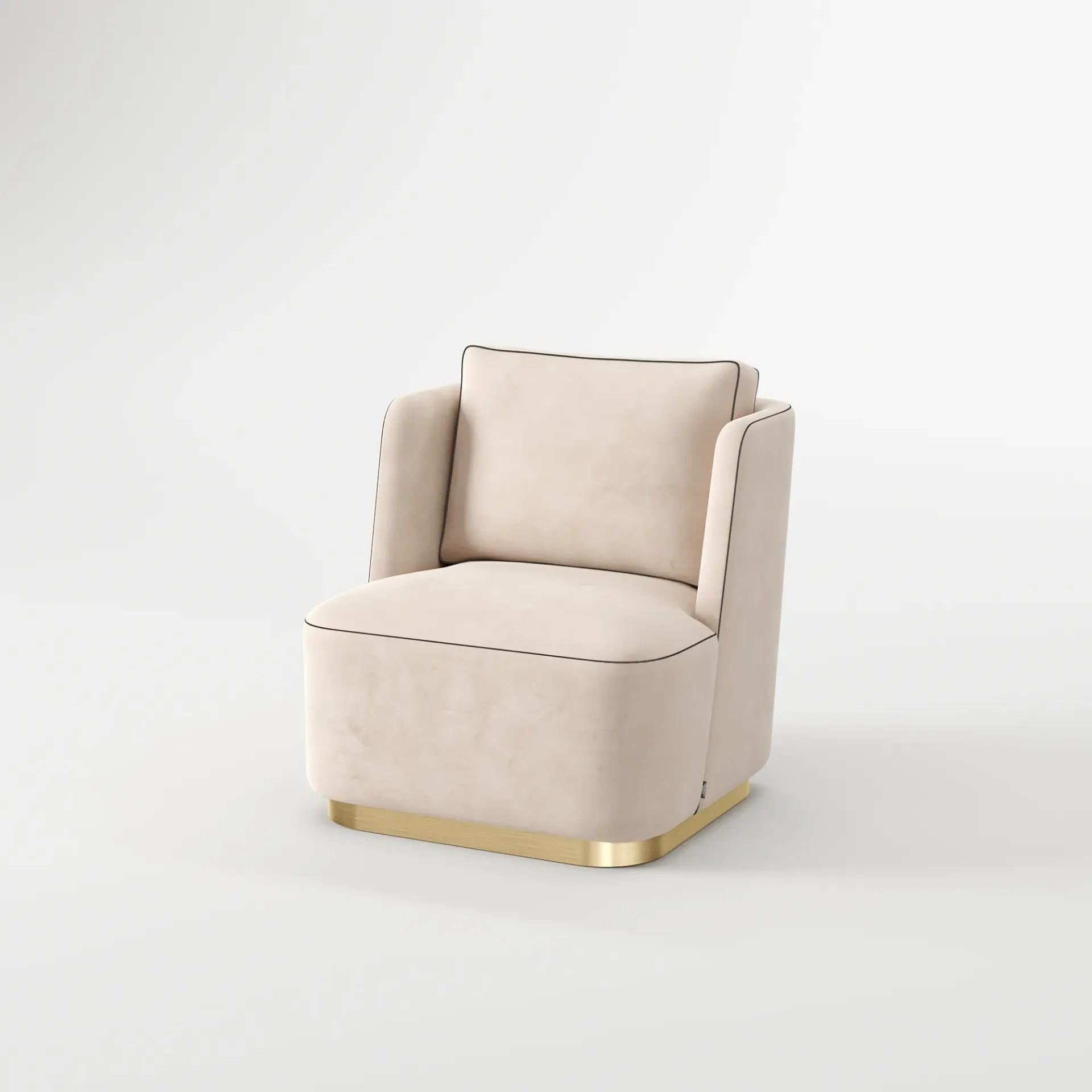 [AF.13.05] Brooklyn Armchair (Velvet Ivory)