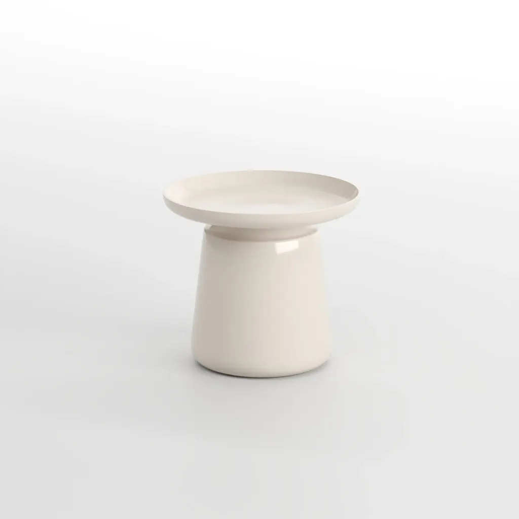 [AF.13.34] Mesa de Apoio Dallas (Lacado Creme Mate)