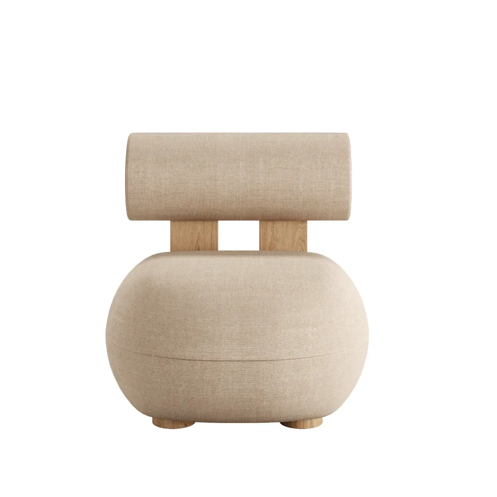 [AF.05.05.09] Cadeirão Kids Happy (Matte Natural Oak, Cream Linen)