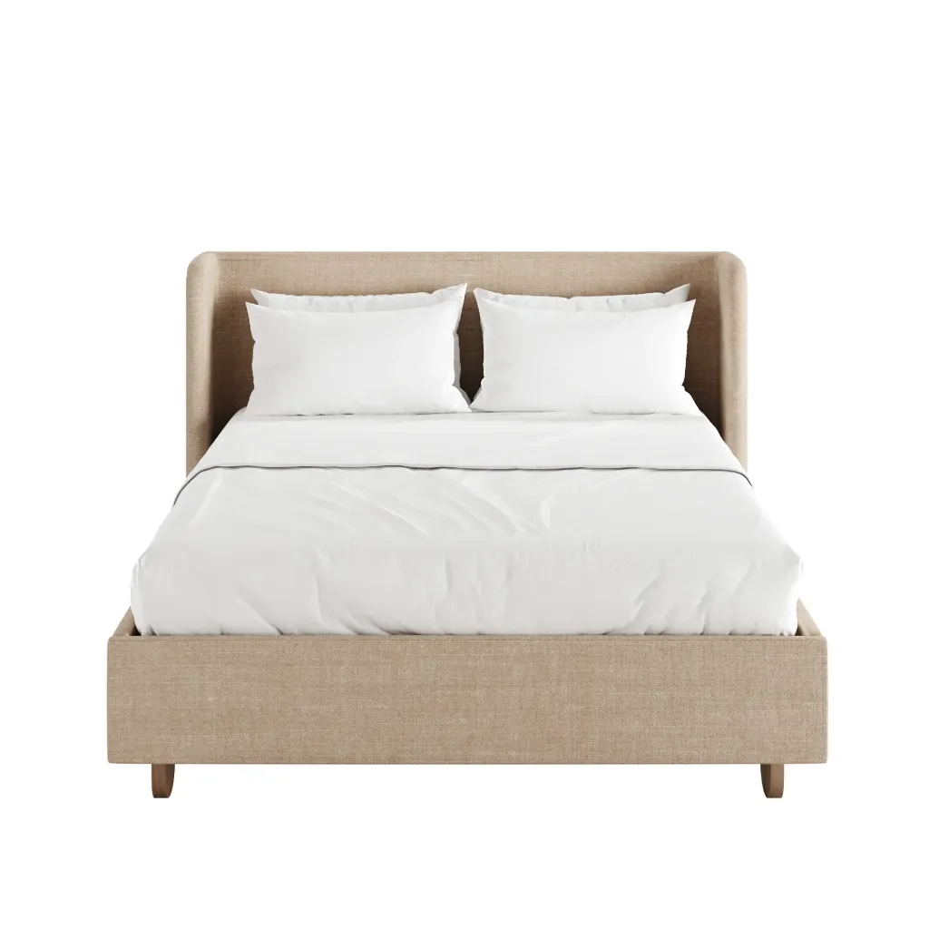 [AF.05.06.14] Cama Sunshine (L. 90 x C. 200 cm, Carvalho Natural Mate, Alinhado Cream)