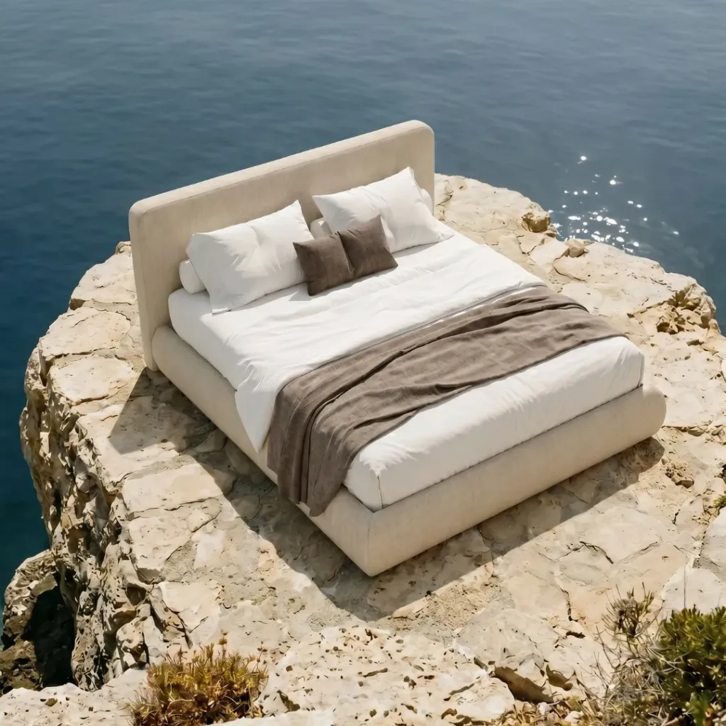 [AF.99.06.53] City III Bed (W. 160 x L. 200 cm, Cream Linen)